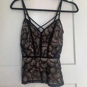 Black and White Lace Charlotte Russe Top